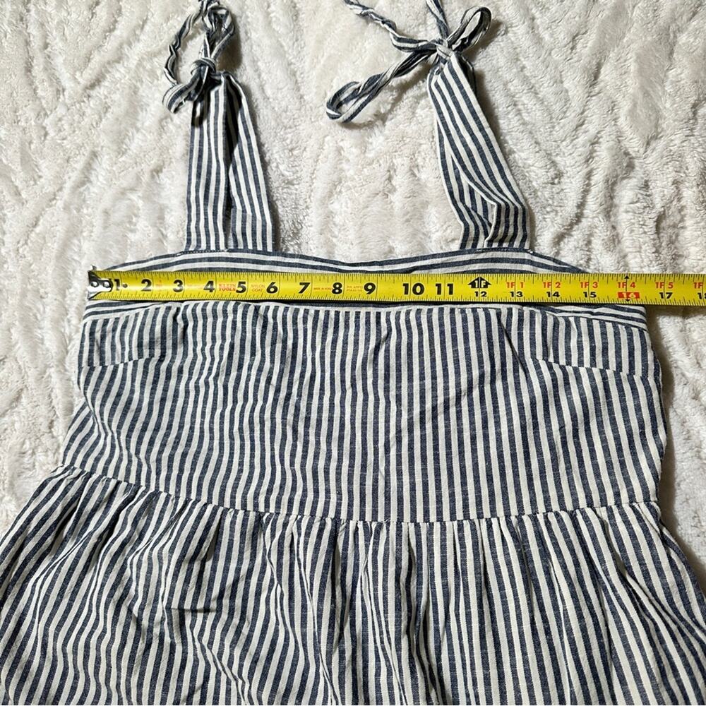 Flower &Feather Coastal Stripe Tie Shoulder Midi Dress Size L Resort Cottagecore - Picture 4 of 16